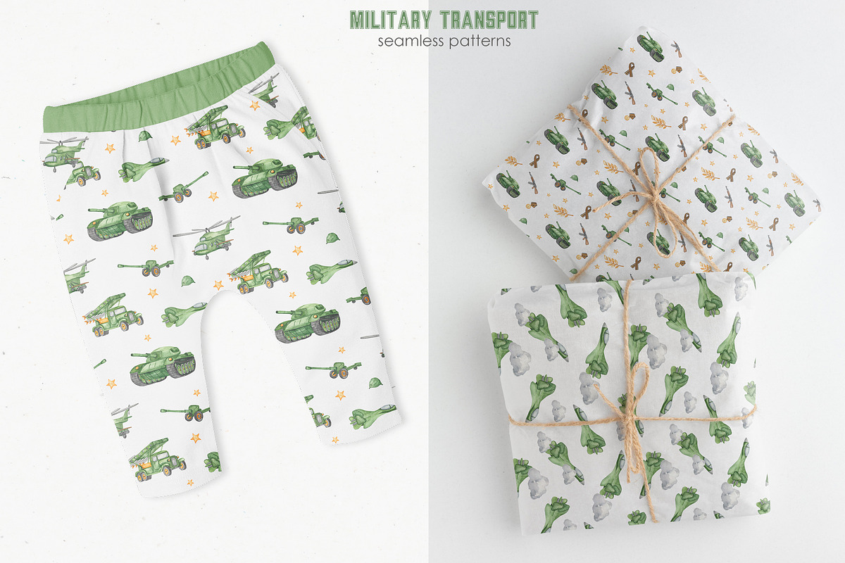 Military transport watercolor, a Transportation Illustration by Marina Ermakova (Photo 8 of 9)