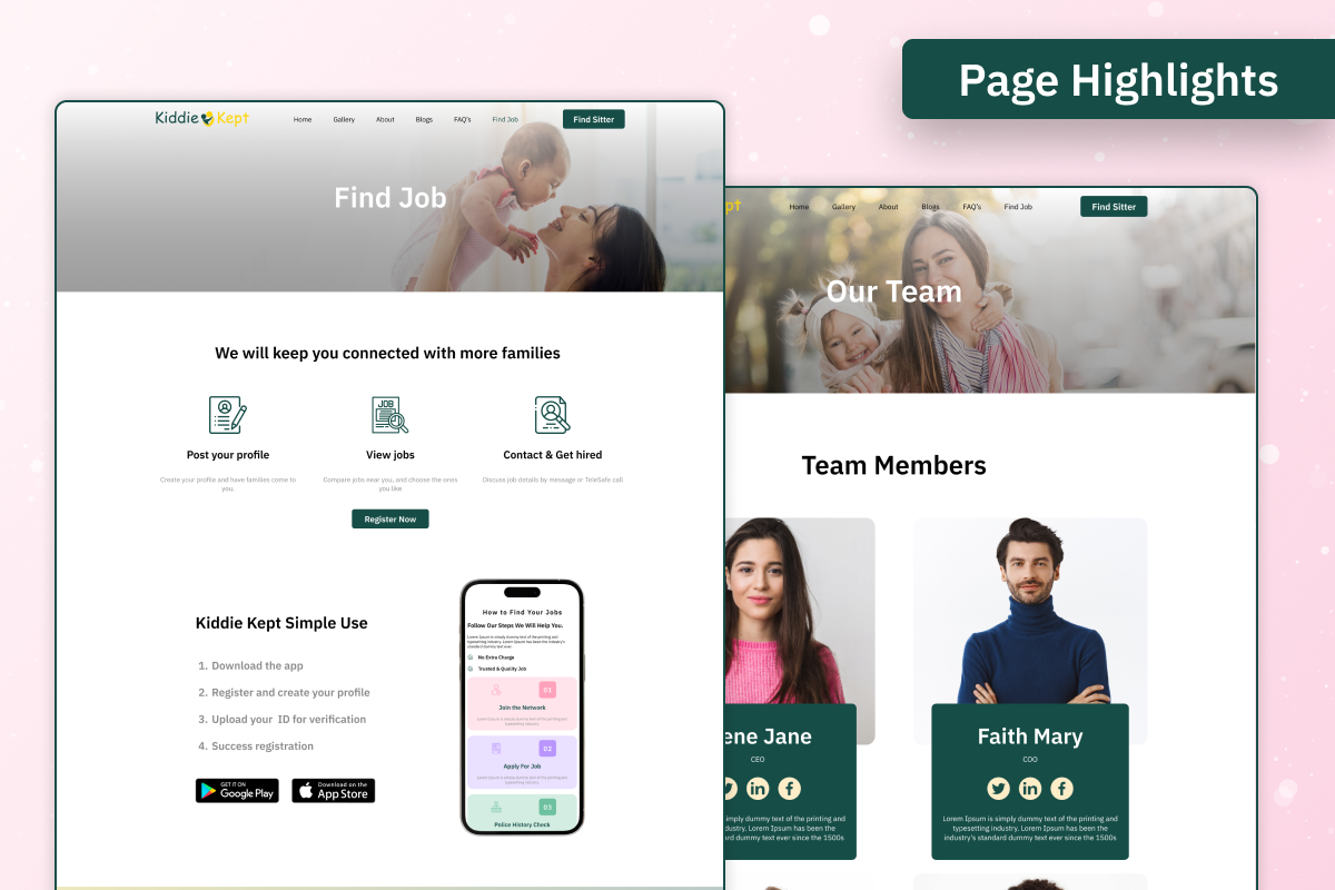 Kiddie Kept-Baby Sitter Website Kit, an UI Kit Template by Uptechies (Photo 2 of 4)