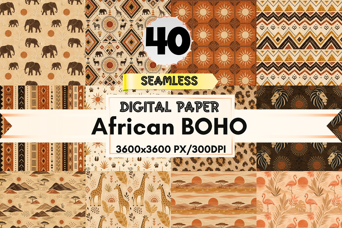 African Seamless Digital Papers, a Pattern Graphic by LA Design (Photo 1 of 10)