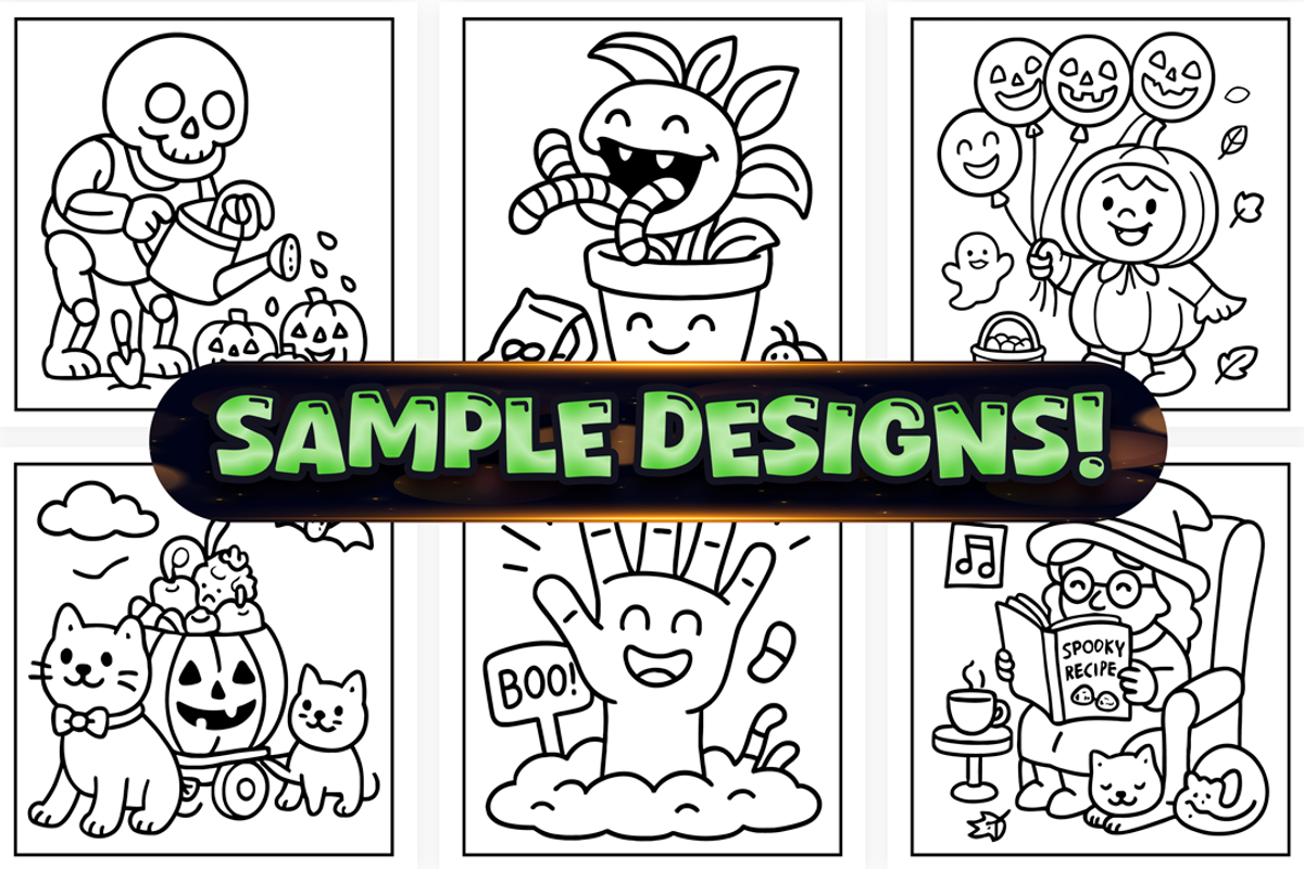 Bold and Easy Spooky Fun Coloring, a Seasonal Illustration by Craftsbeefy (Photo 3 of 4)
