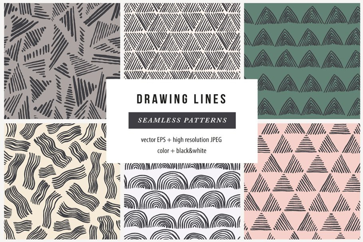 Bundle hand drawn patterns, a Pattern Graphic by Magnia (Photo 9 of 17)
