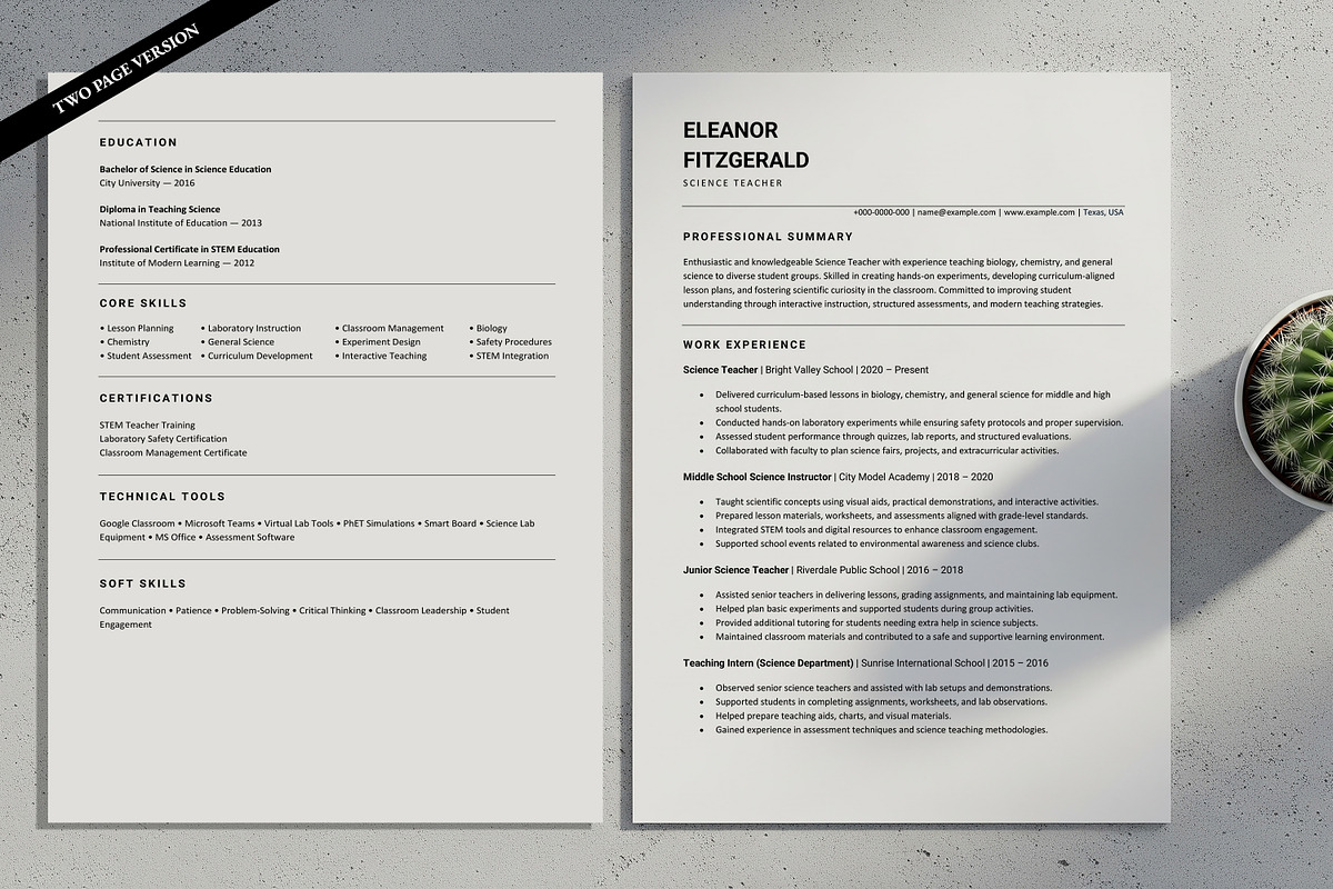 Teacher Resume for Science Teacher, a Resume Template by SmmrDesign (Photo 8 of 8)