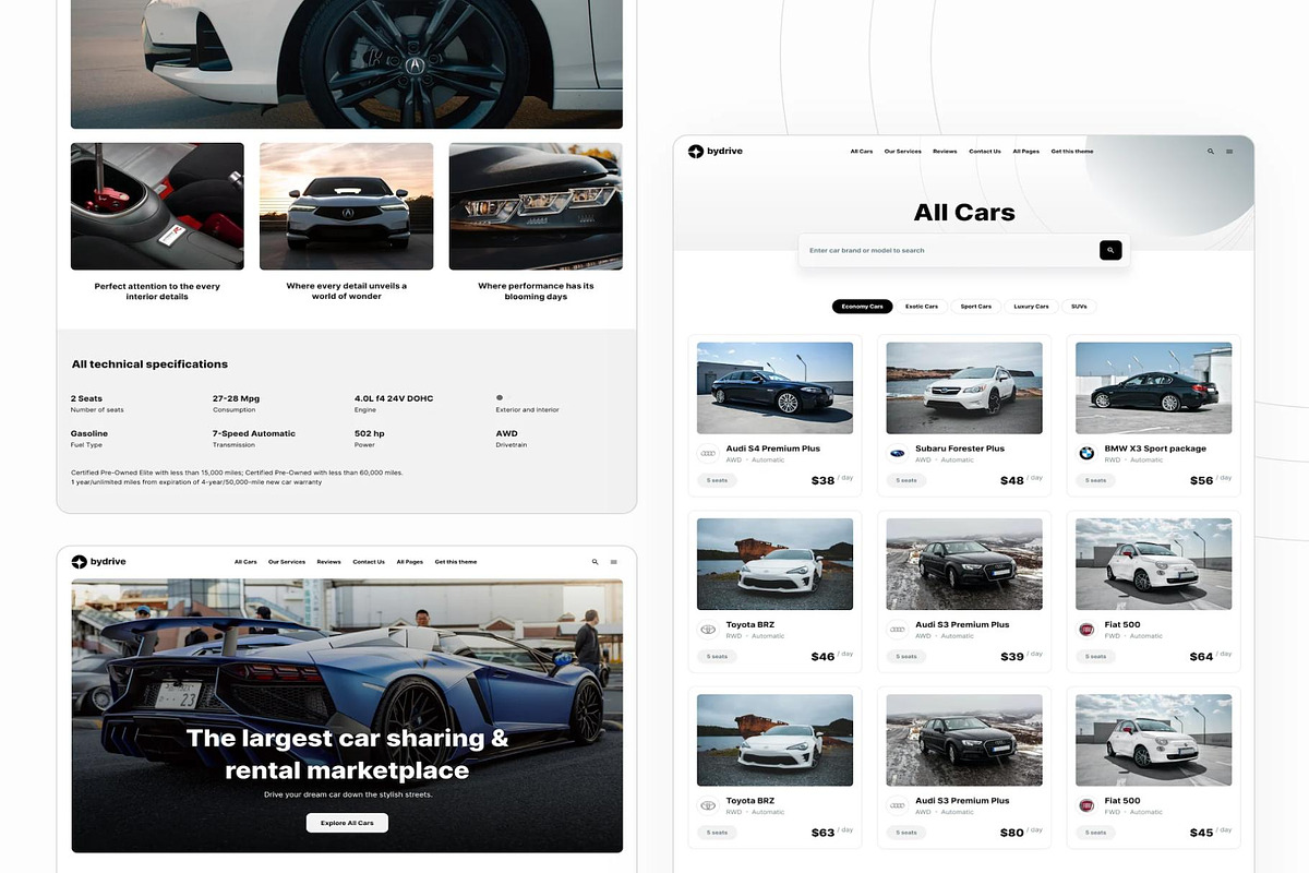 ByDrive - car rental, an UI Kit Template by Lumina_ui_ux202 (Photo 2 of 8)