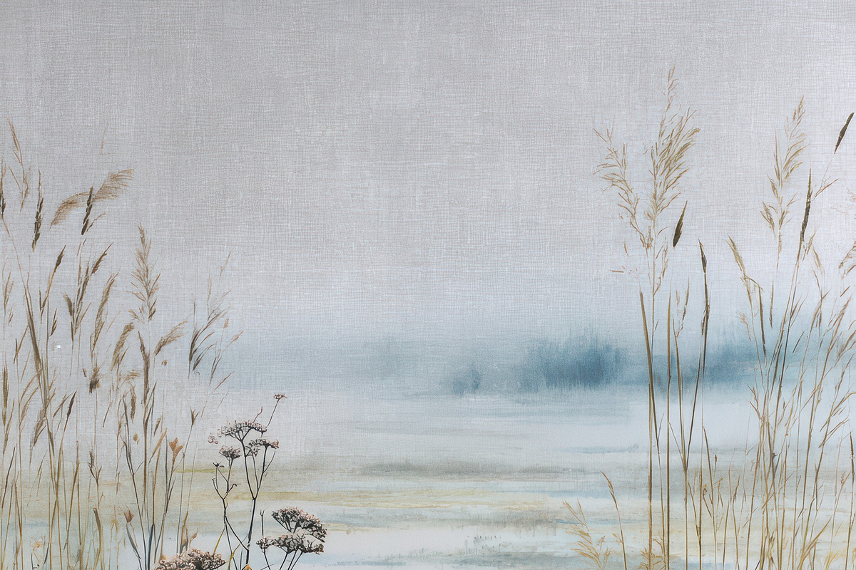 Tidal Salt Marsh Botanical Wallpaper, a Decorative Illustration by ...