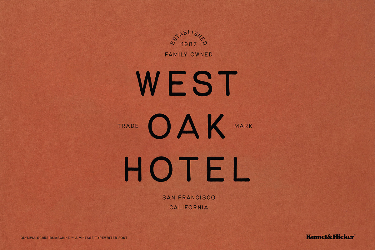 Olympia Schreibmaschine, a Sans Serif Font by Komet & Flicker (Photo 9 of 14)
