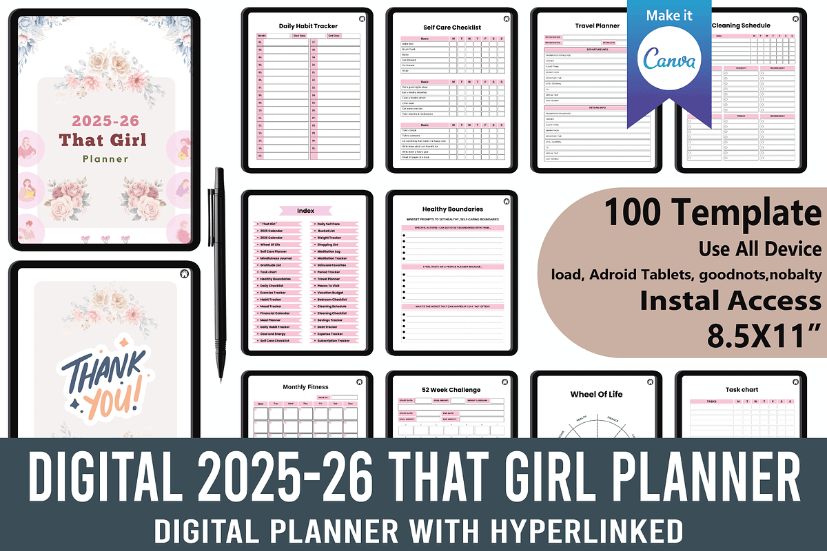 Best Selling 2025 Hyperlinked, a Stationery Template by Designmela01 (Photo 3 of 16)