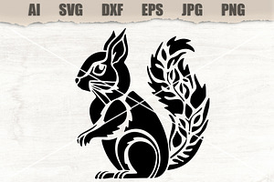 Stencil Squirrel, an Animal Illustration by MARYCRAFTIRIA