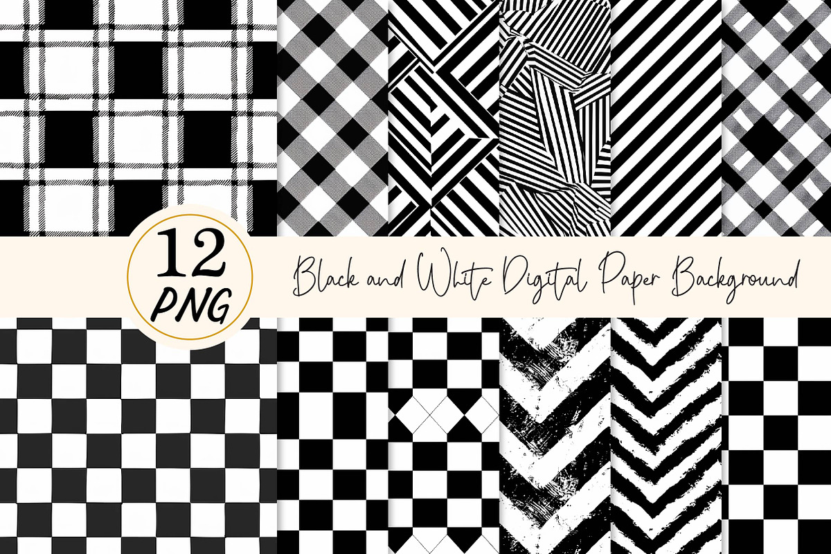 Black and White Digital Paper Backgr, a Texture Illustration by DreamPrint404 (Photo 1 of 3)