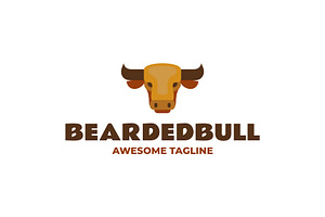 Beardebull Simple Mascot Logo, a Branding & Logo Template by Artnivora.Std