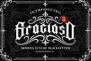 GRACIASO presale, a Blackletter Font by dansdesign (Thumbnail 1 of 9)