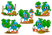 Earth Day Character Vector Pack 01, an Object Illustration by MEDZ (Thumbnail 1 of 6)