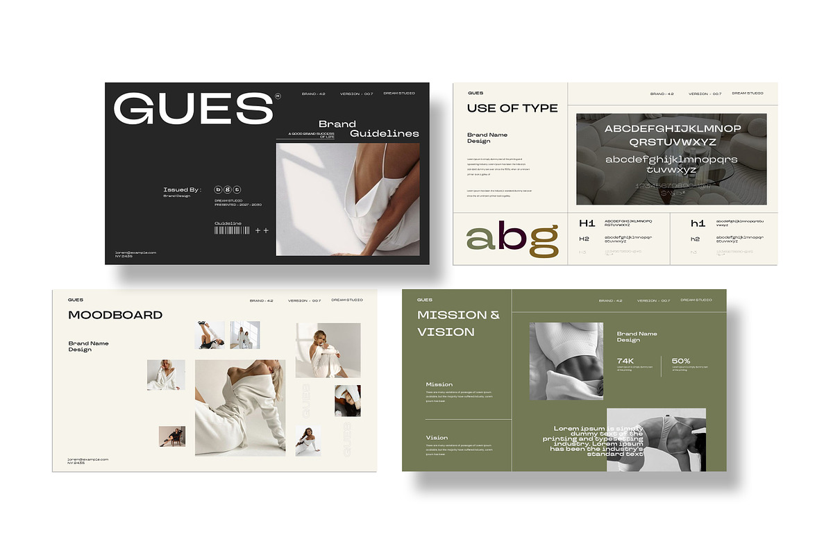 GUES Brand Guidelines Presentation T, a Presentation Template by Slide-Agency (Photo 2 of 15)