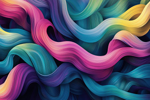 Abstract Colorful Swirling Waves Dyn, a Photo by Pixeness Studio