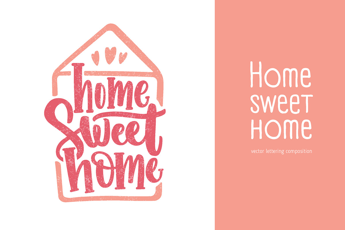 Home sweet home lettering, a Decorative Illustration by Good Studio (Photo 1 of 6)