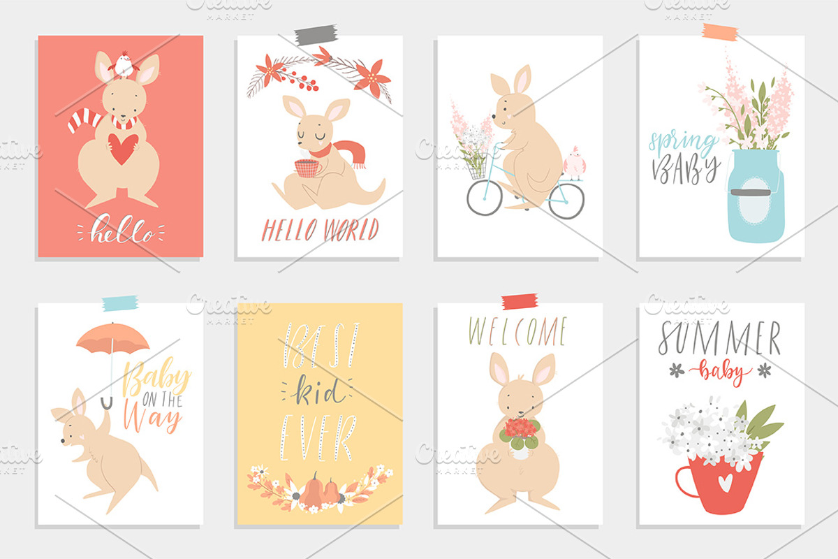 Little kangaroo children collection, an Animal Illustration by Artnis (Photo 11 of 12)