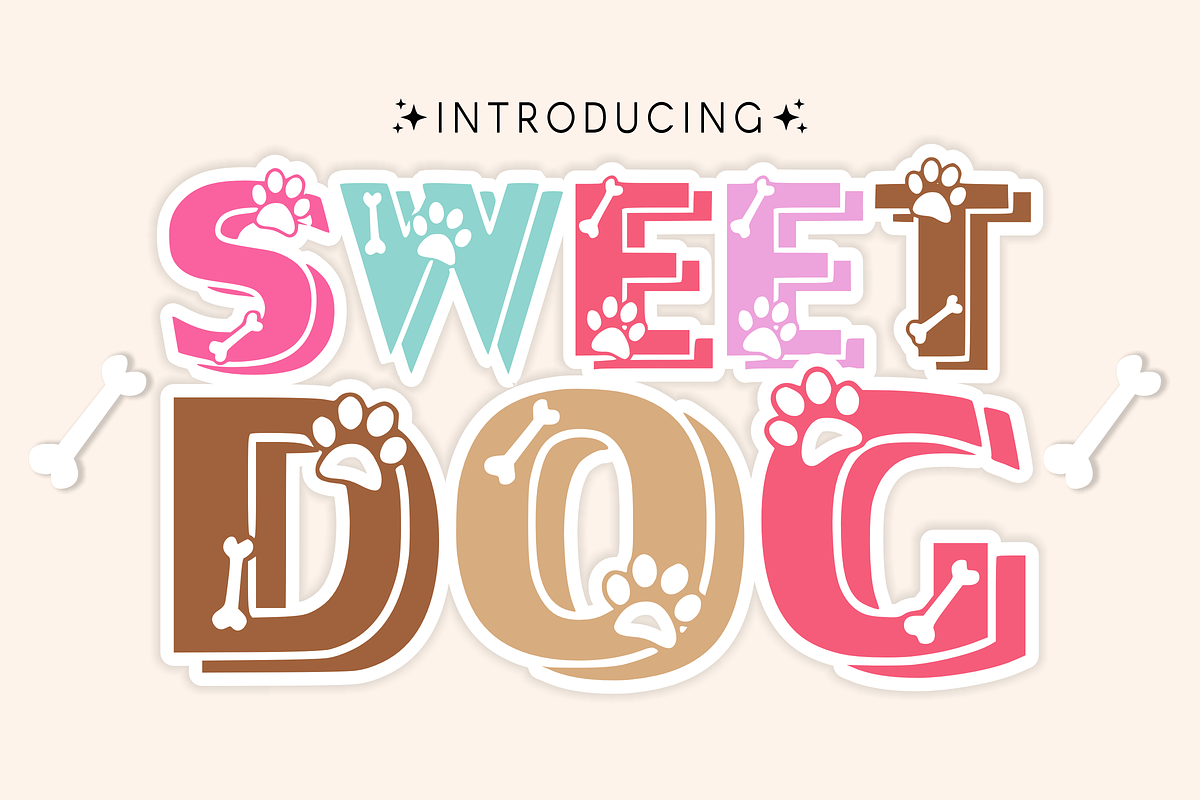 Sweet Dog - Cartoon Font Types, a Font by KiddoGlyphs Studio (Photo 1 of 3)