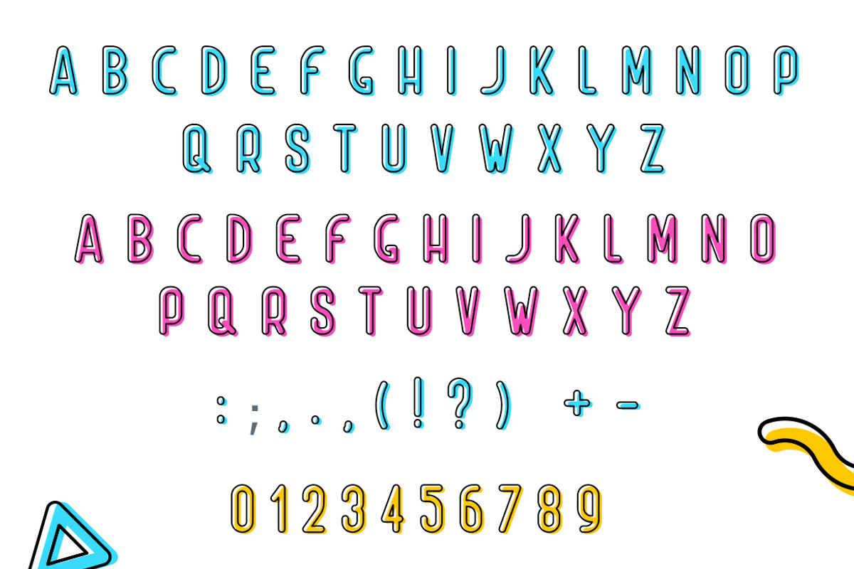 Betamin|colorful sans-serif font preview 6