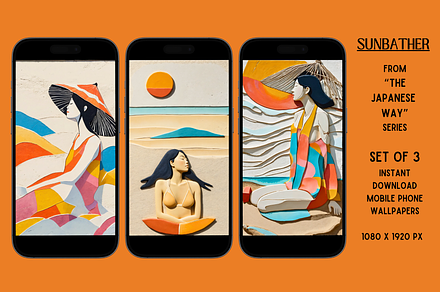 Mobile Phone Wallpaper (Sunbather), a Wallpaper Graphic by Shisa Images