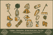Vintage Hand Drawn Outdoor Adventure, an Object Illustration by Southerntown (Thumbnail 6 of 7)
