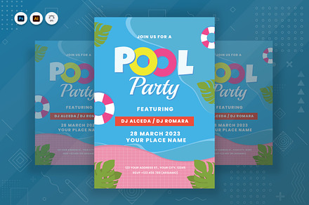Pool Party Poster, a Poster Template by Fannan Studio