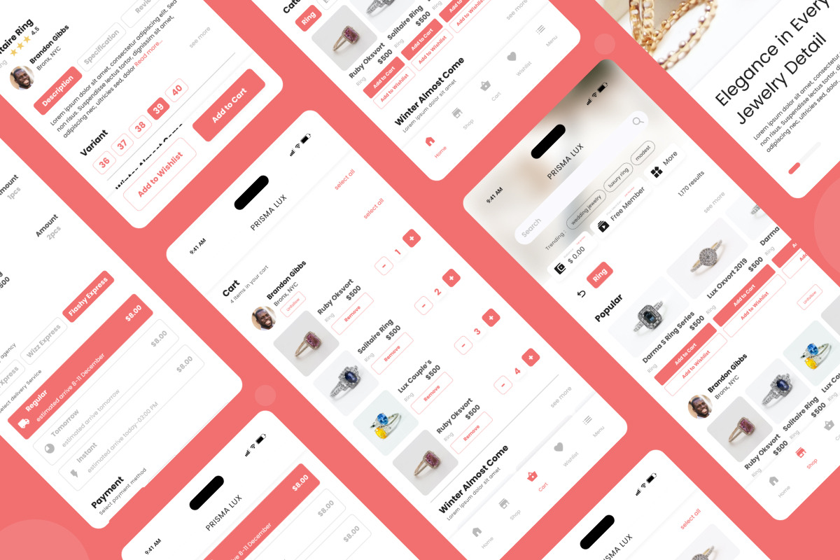 Prisma Lux - Fashion Shop Mobile App, an UI Kit Template by twinstd (Photo 3 of 4)