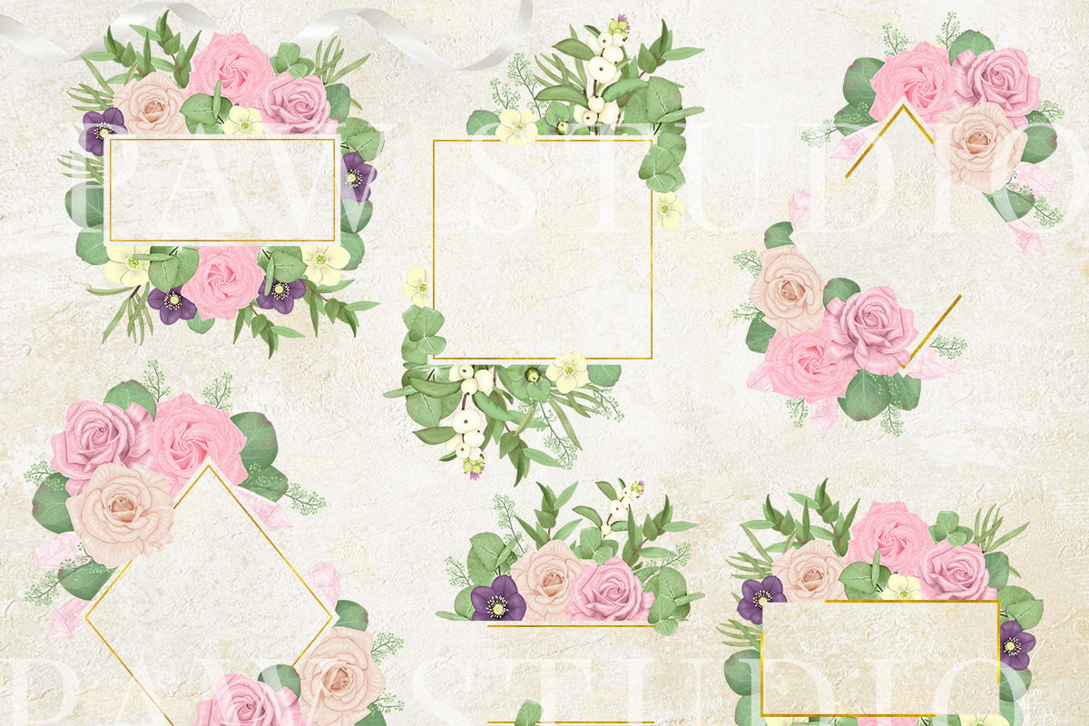 Boho Frames Floral Borders Wreaths, an Illustration by PawGraphic (Photo 6 of 9)