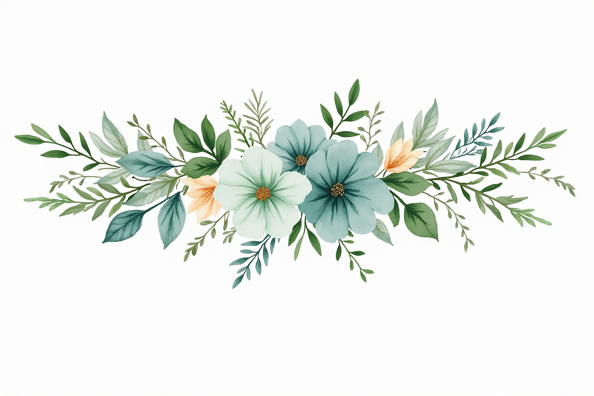 Watercolor Green Leaf Wreath Vector, an Illustration by hafijul (Photo 2 of 12)
