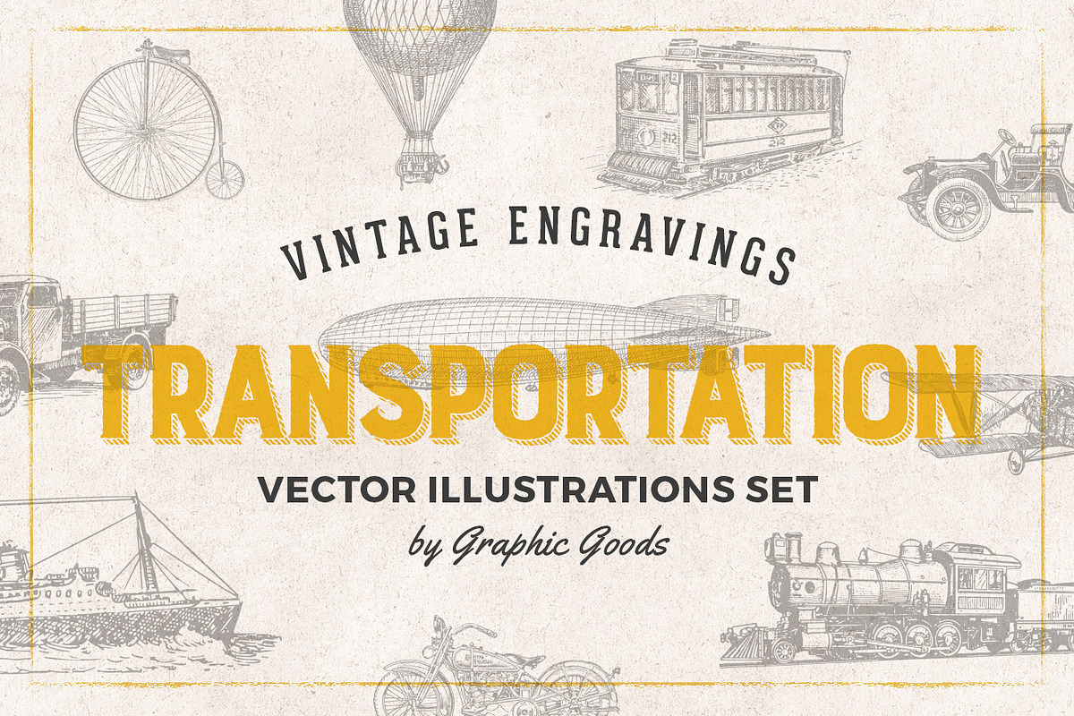 Transportation Engravings Set, an Illustration by Graphic Goods (Photo 1 of 8)