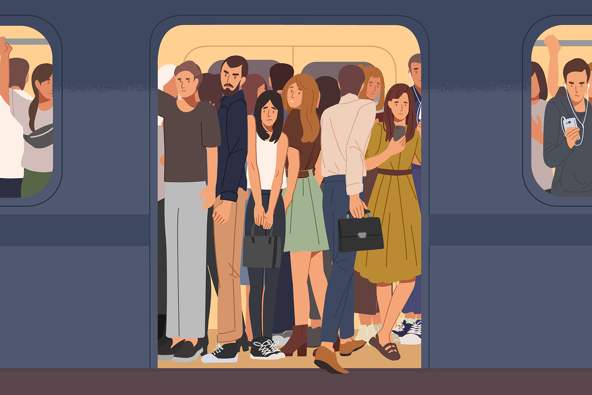 People in full subway car, a Transportation Illustration by Good Studio (Photo 3 of 3)