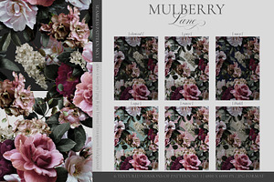 Mulberry Floral Clip Art Pattern Kit