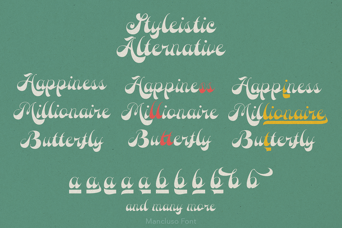 Mancluso Retro Script, a Script Font by TypeClassHeroes (Photo 9 of 15)