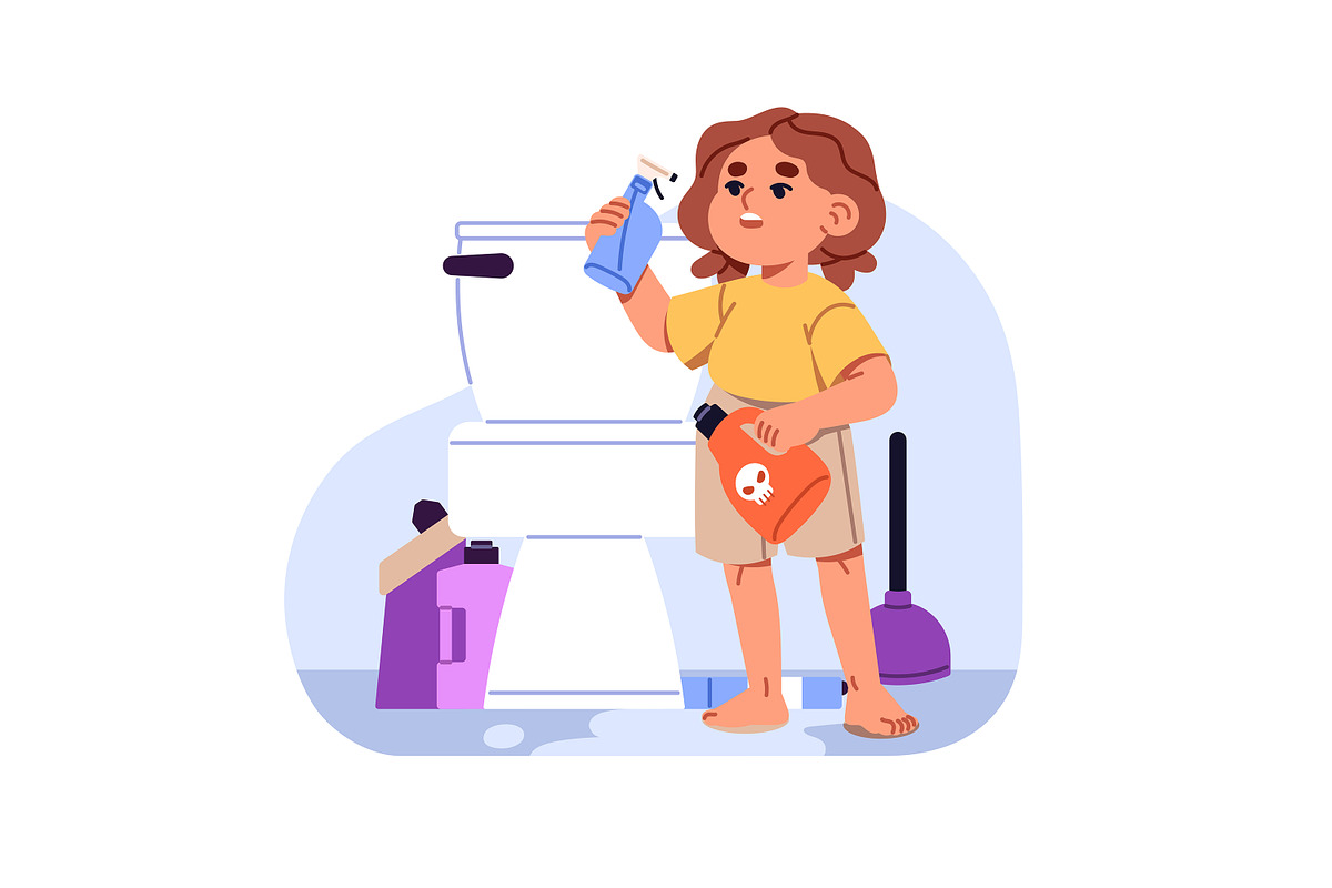 Kids danger and safety concept set, a Person Illustration by PaperTrident (Photo 3 of 13)