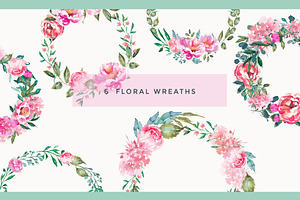 Pink Peonies Flower Clipart