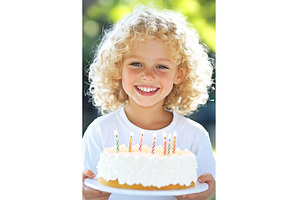 Smiling caucasian child celebrates, a Person Photo by Lermont51
