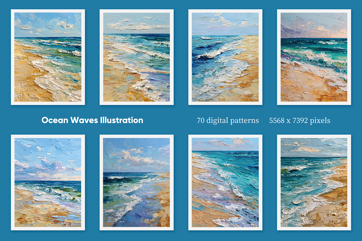 Ocean Waves Illustration, a Decorative Illustration by Housui Patterns (Photo 2 of 12)