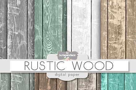 Rustic wood digital paper preview 2
