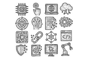 Technology Digital  Icons, an Object Graphic by RT Studio