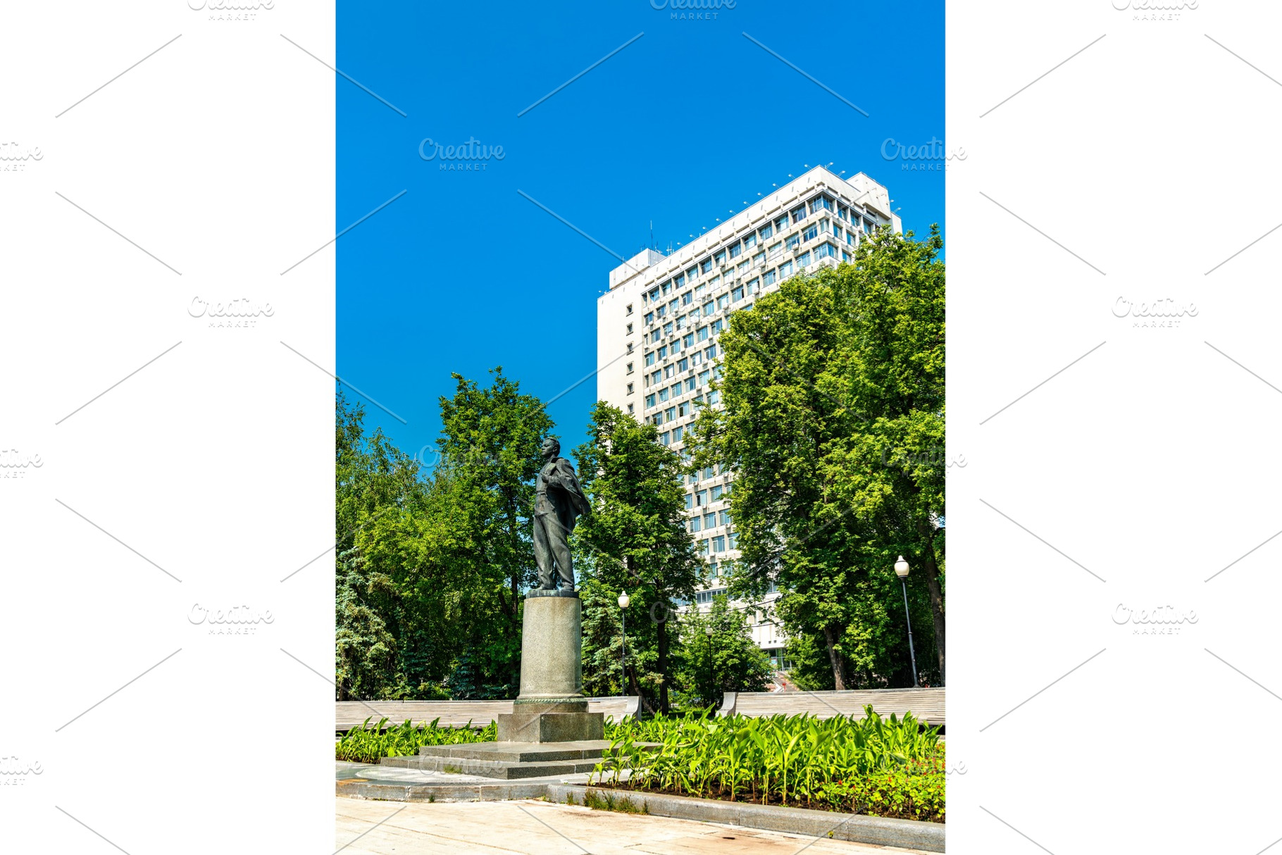 Statue of young vladimir ulyanov featuring kazan, russia, and ulyanov, an Architecture Photo by Leonid Andronov