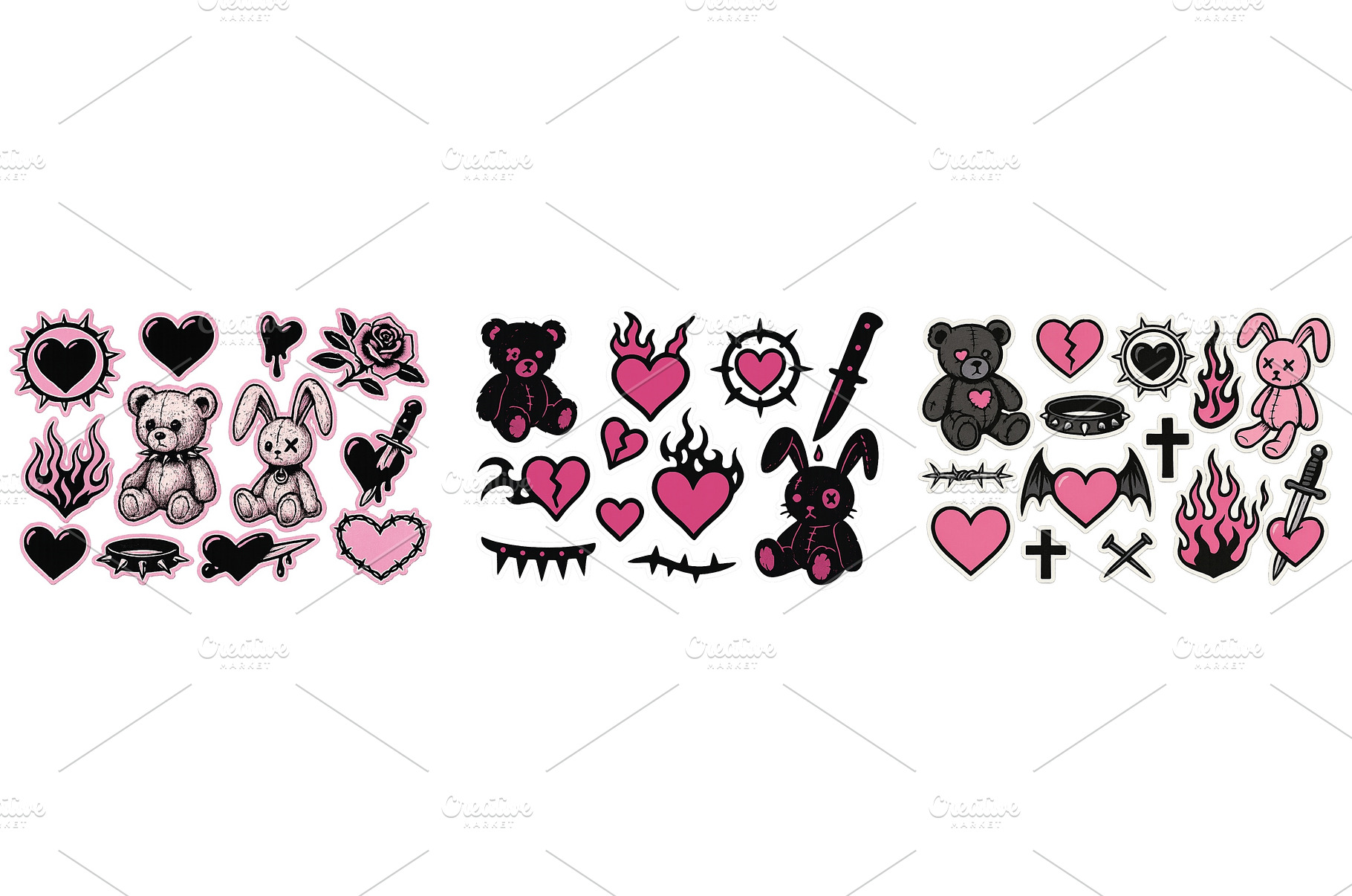 Collection of cute and edgy stickers, an Arts & Entertainment Photo by ZinetroN