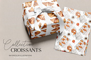 Watercolor Croissants Collection, a Food Illustration by CrystalinaShop (Thumbnail 6 of 7)