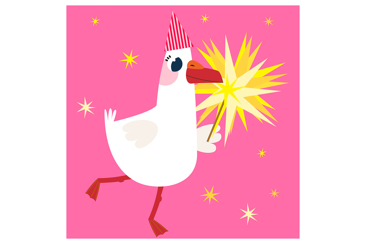 Silly Goose Birthday Clipart Set, an Animal Illustration by the_myro (Photo 13 of 13)