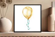 Teal and Gold Balloons Clipart, an Illustration by DreamCafeArt (Thumbnail 8 of 9)