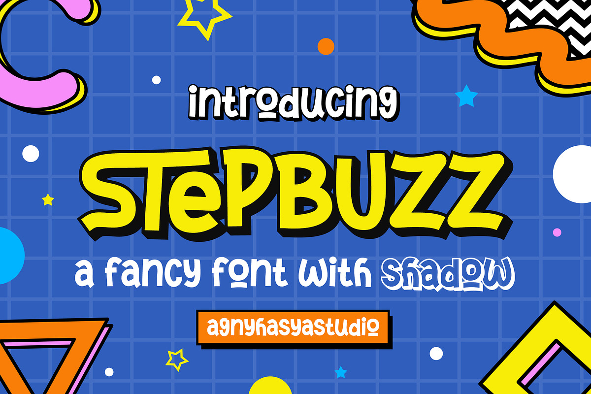 StepBuzz - A Playful Font, a Serif Font by agnyhasyastudio (Photo 1 of 8)