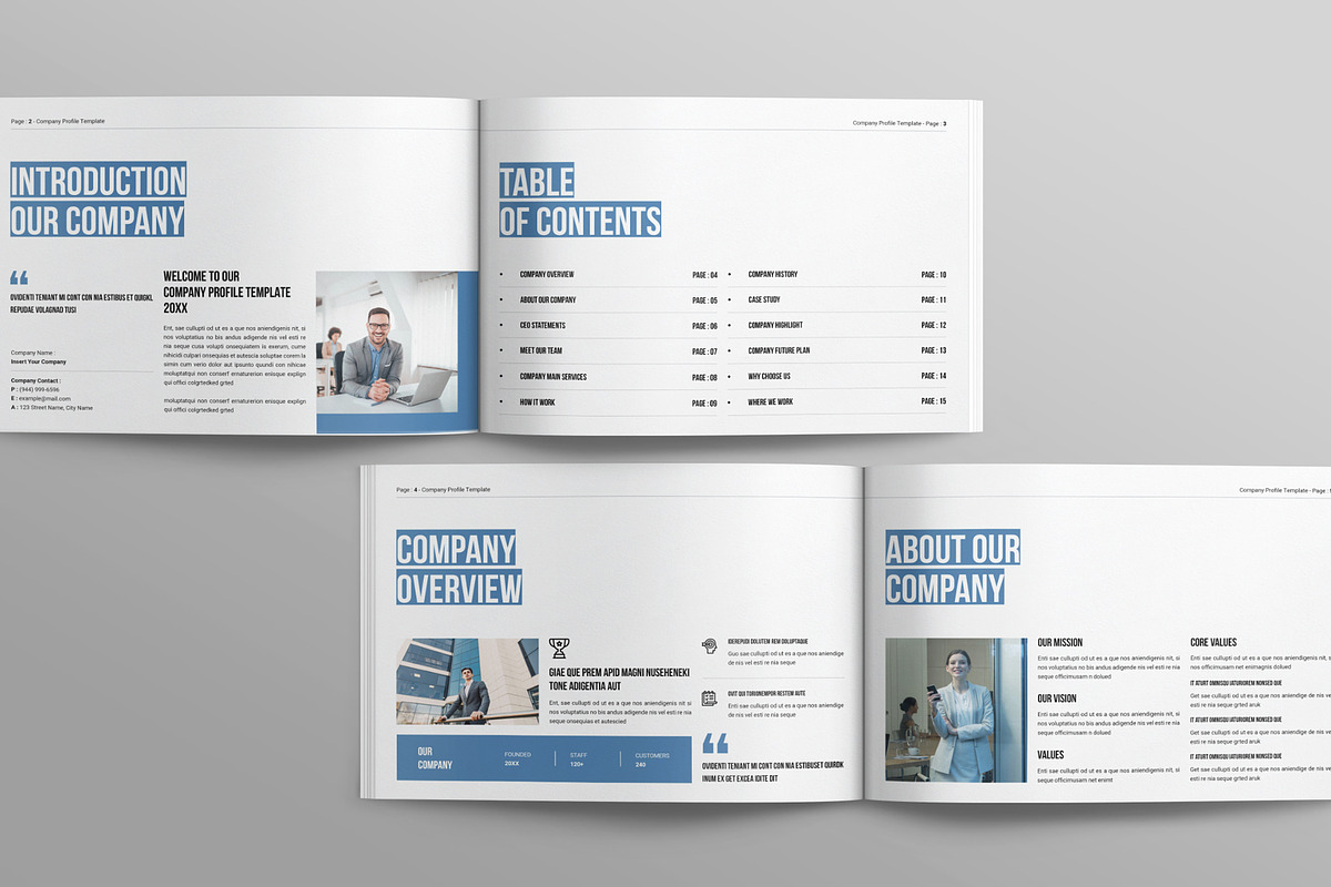 Company Profile Template Landscape, a Brochure Template by Work-Envance (Photo 2 of 7)
