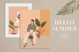 Hello Summer Abstract Posters