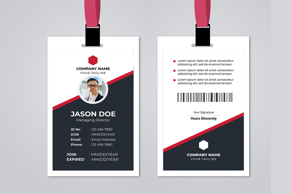 Professional ID Card Template, a Stationery Template by nandinigraphics