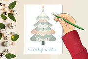 Nordic Christmas Tree Clipart, an Illustration by CreationArt (Thumbnail 2 of 6)