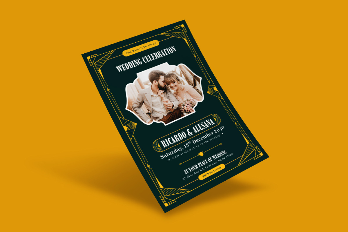 Imgreen Elegant Wedding Invitation, an Invitation Template by dokudokunomi (Photo 2 of 4)