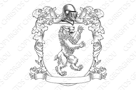 Bear Coat of Arms Family Crest