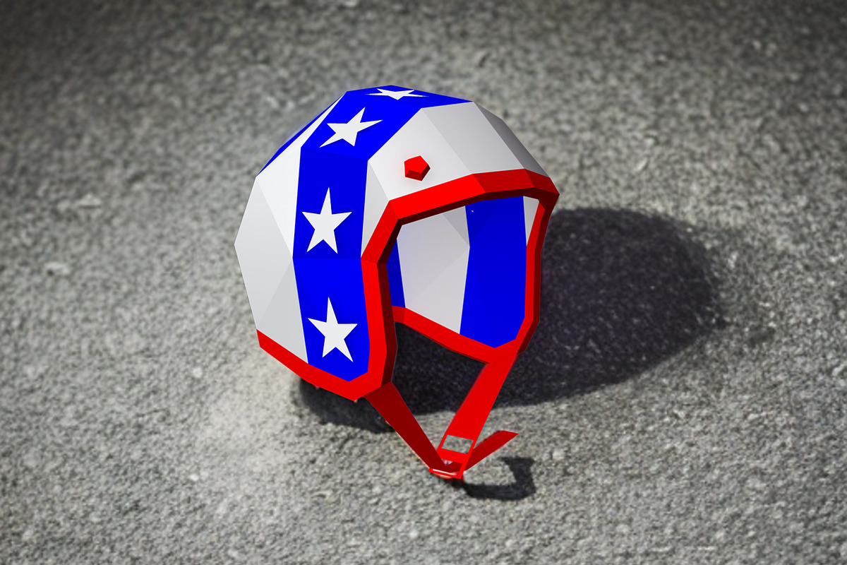 Motorbike Helmet - 3d papercraft, a Print Template by PAPER amaze (Photo 2 of 4)